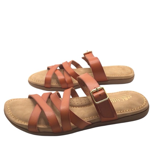 NWOB Cliffs By White Mountain Fenix Womens Brown Leather Strappy Flat Sandal 9M - Picture 6 of 11